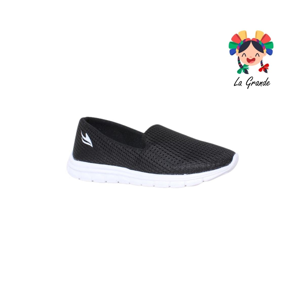 500 SKR Negro Blanco Textil Tenis tipo Mocasín para Dama