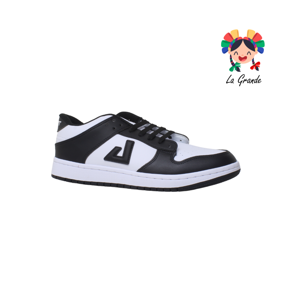 5016 APOORT Blanco Negro Piel Tenis Casual para Joven y Caballero