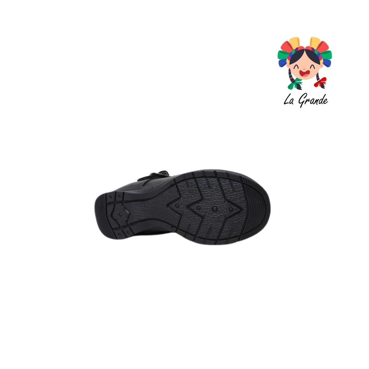 501 BRIANDA Negro Piel Zapato Escolar para Niña