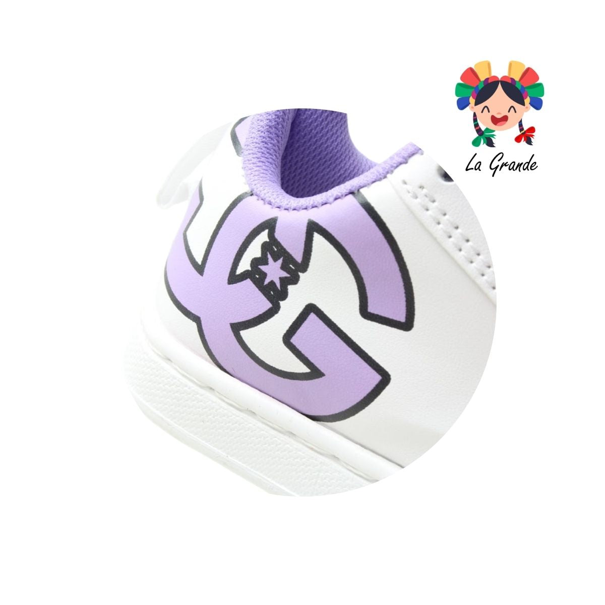 501 EL TRES Blanco Lila Tenis Casual para Niña