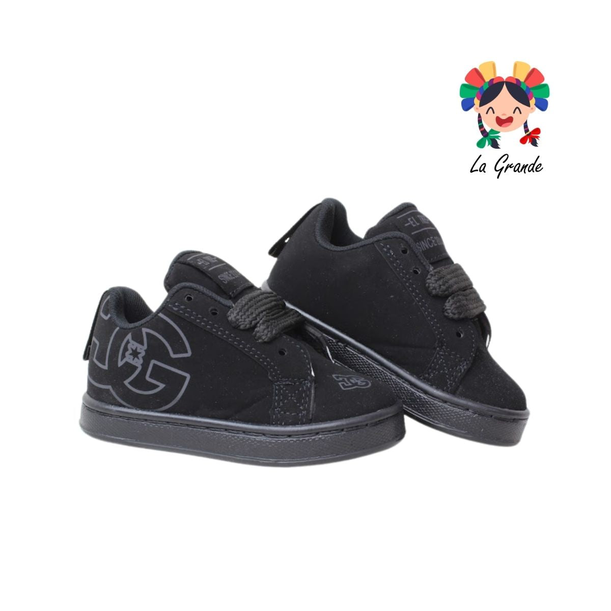 501 EL TRES Negro Negro Tenis Casual para Niña y Niño