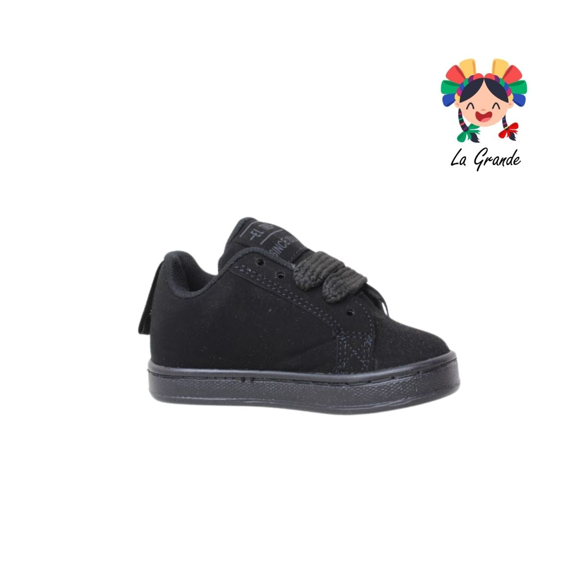 501 EL TRES Negro Negro Tenis Casual para Niña y Niño
