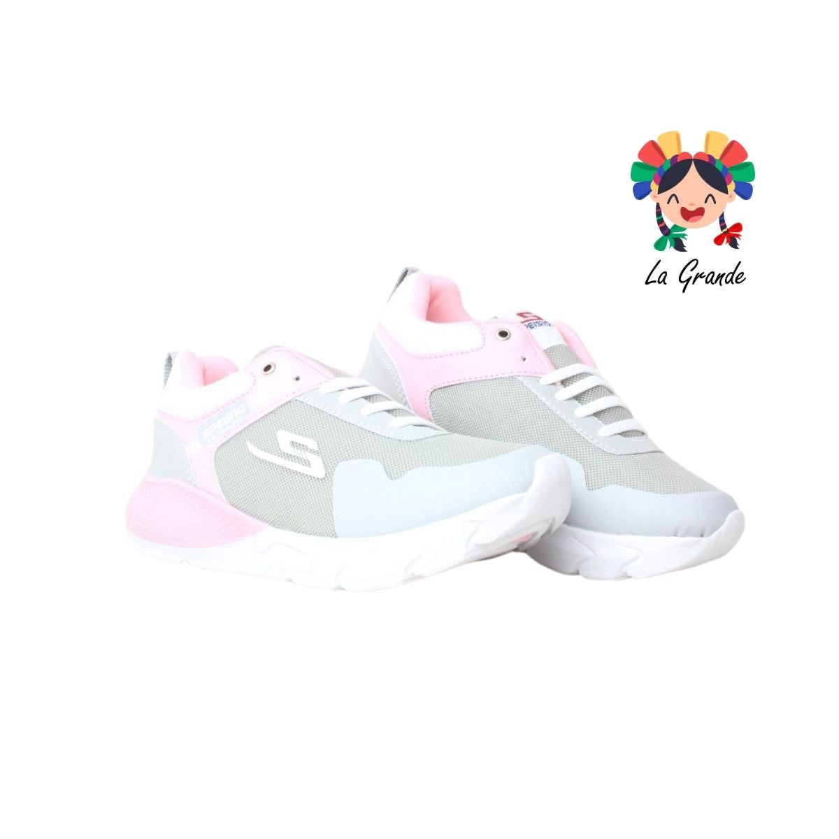 503 SPEIS10 Gris Rosa Tenis Deportivo para Dama