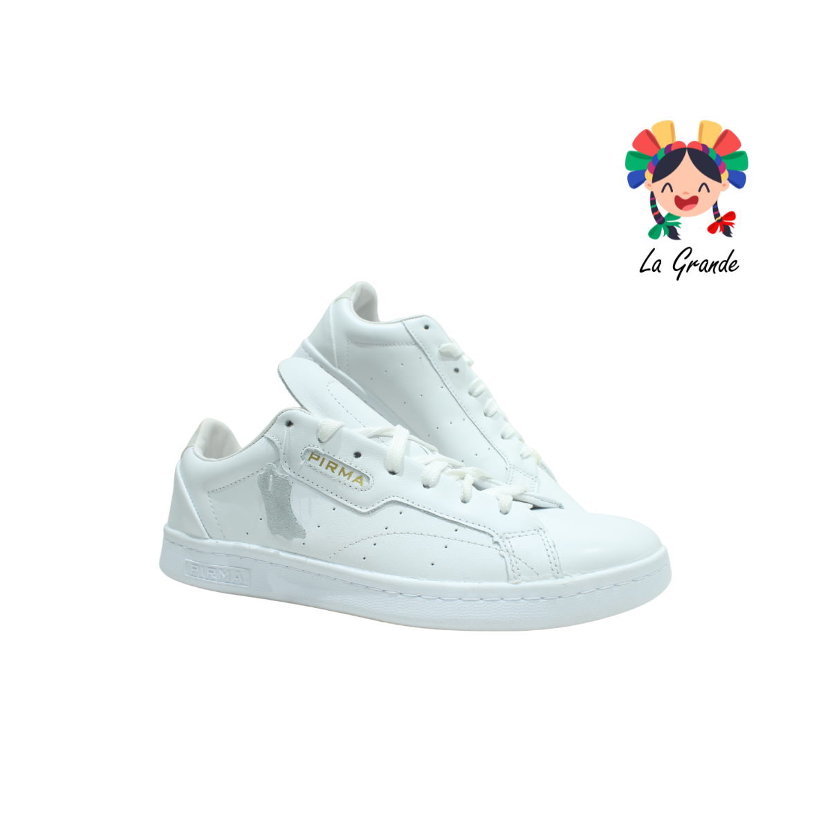 5042 PIRMA Blanco Piel Tenis Casual para Caballero Original
