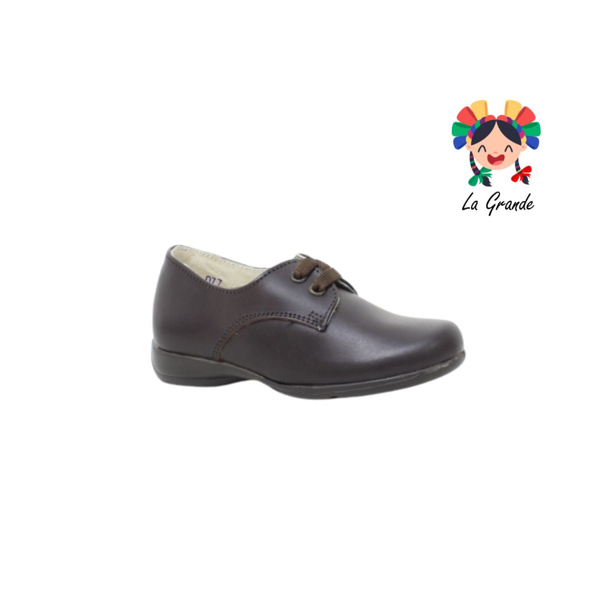 504 DOGI Café Piel Zapato Escolar para Niña