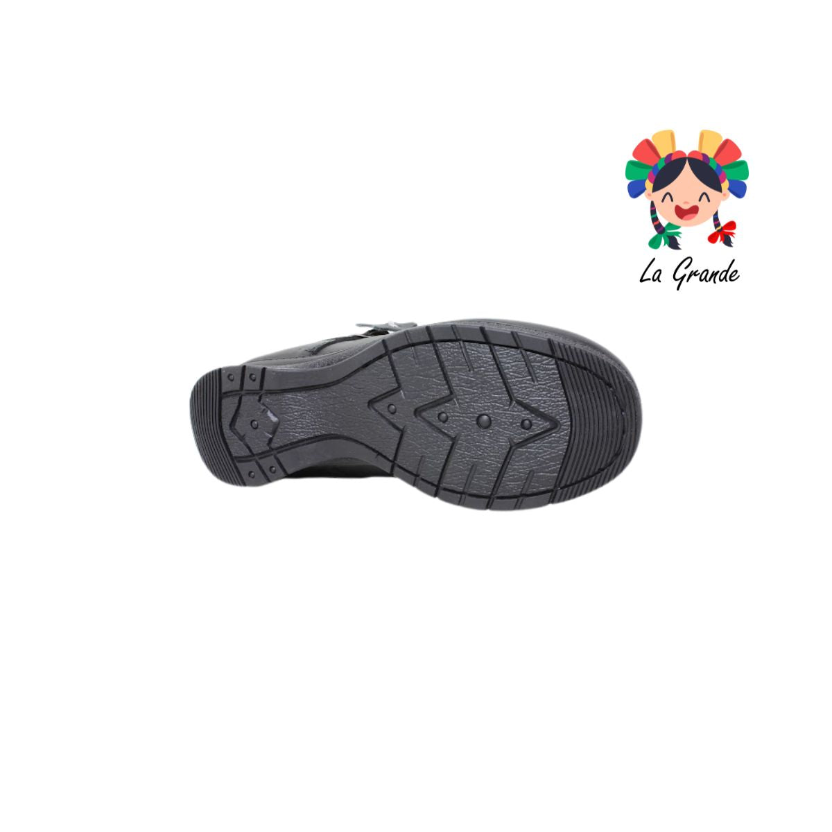 506 BRIANDA Negro Piel Zapato Escolar para Niña