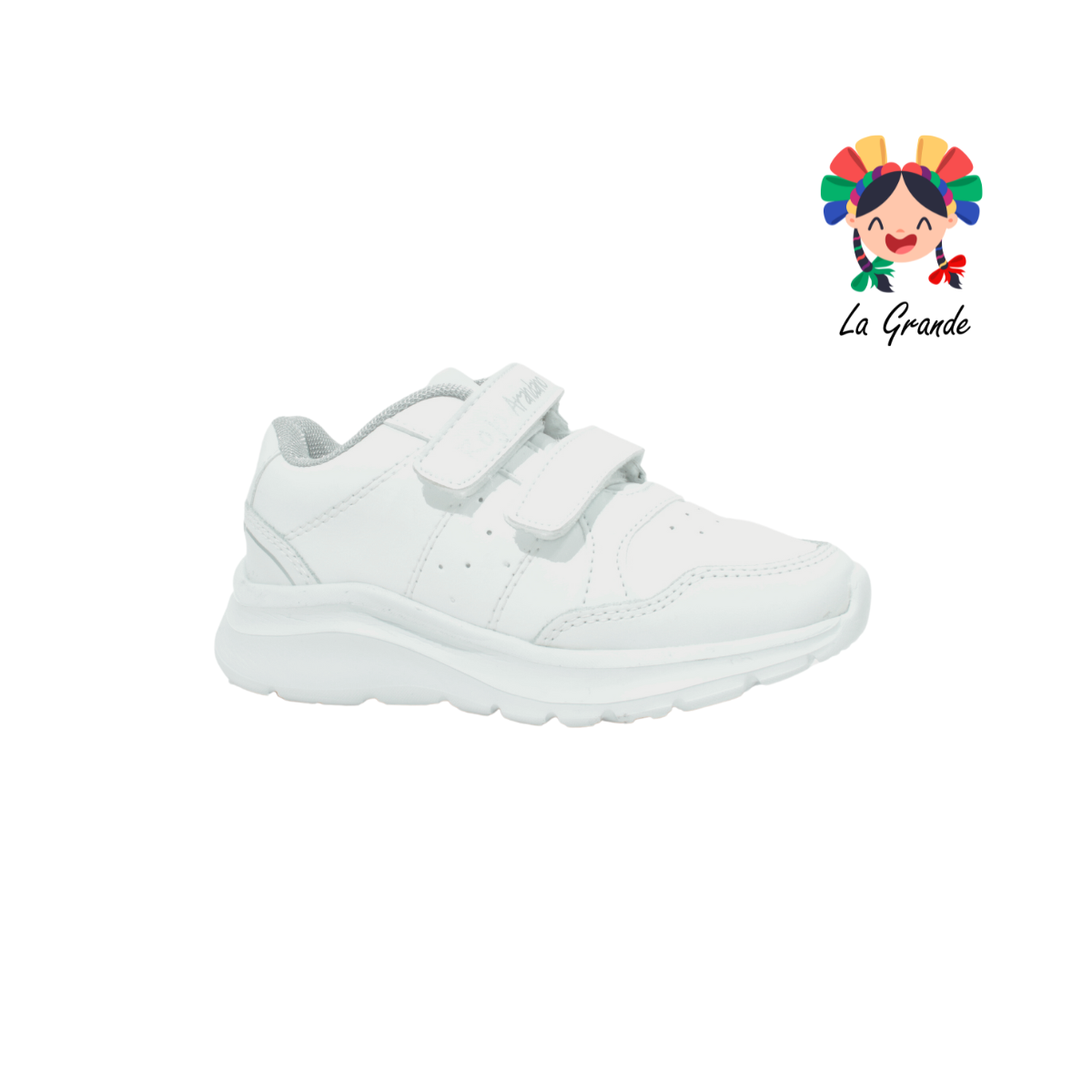 5074 ROJO ARANDANO Blanco Blanco Piel Tenis Escolar de Velcro para Niña, Niño, Dama y Joven