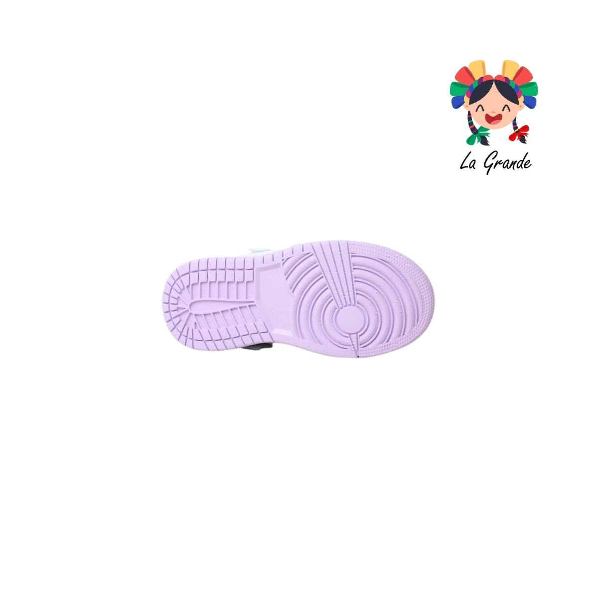 514 APT Blanco Lila Piel Tenis Escolar para Niña