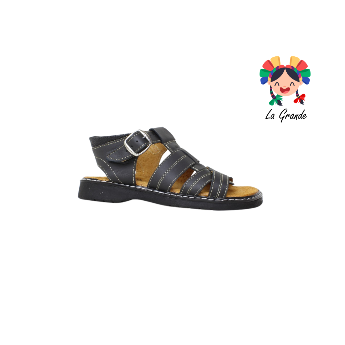 516 MOMISH Negro Piel Huarache para Niño, Joven y Caballero