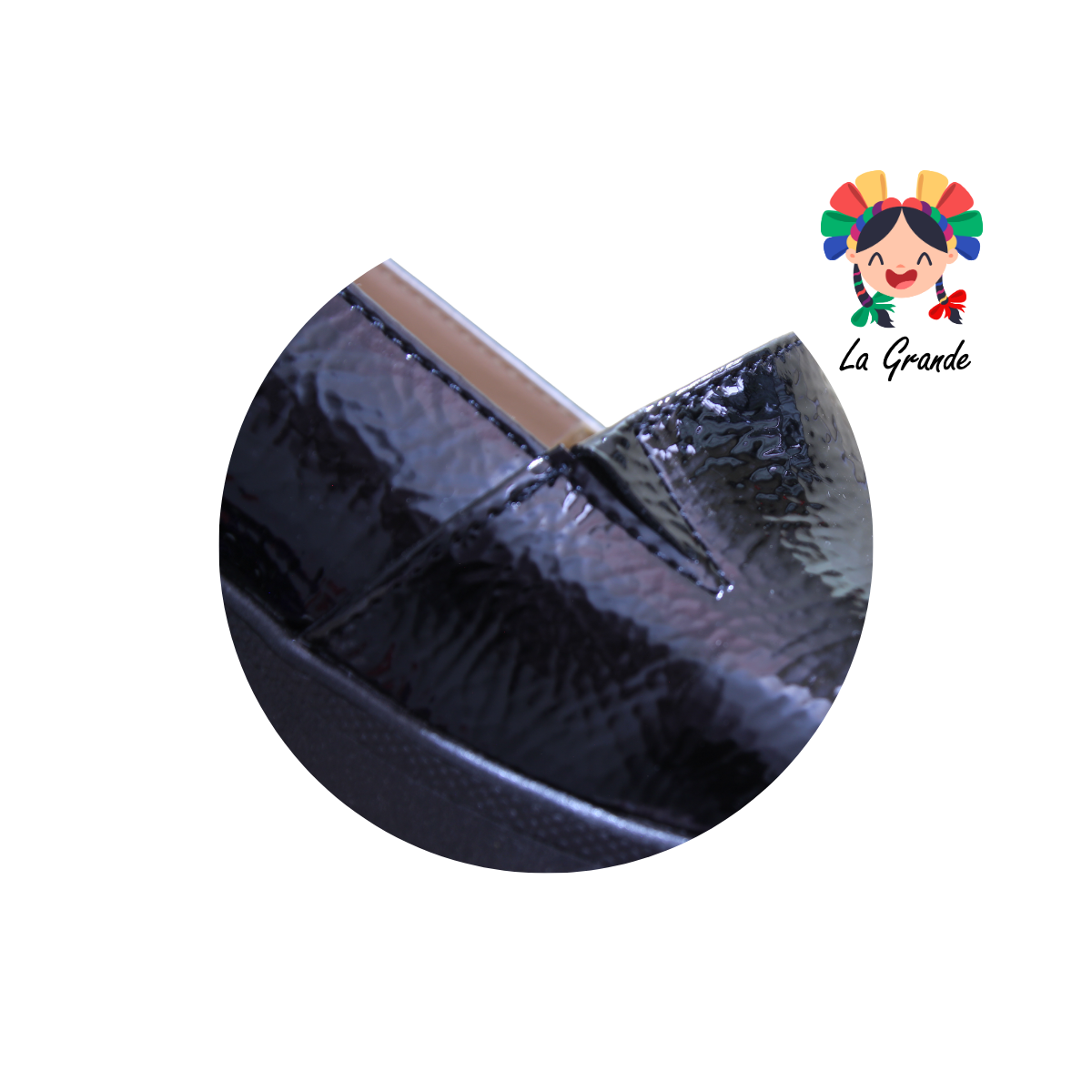 527 MARI ROSS Negro Charol Zapato Casual para Dama