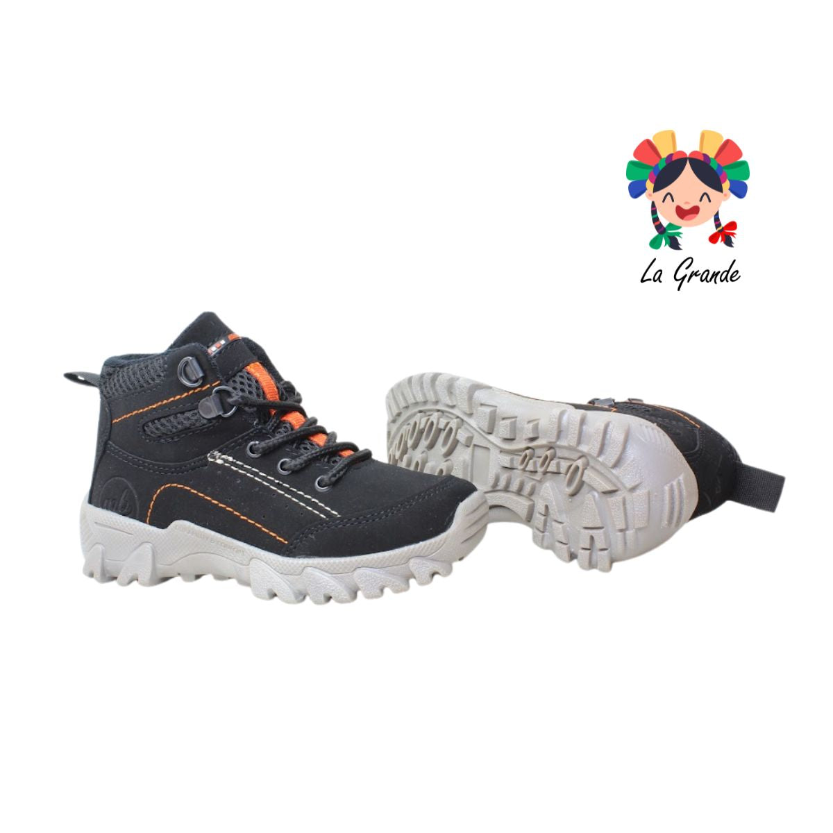 537 MINI BOYS Negro Naranja Sint Bota de Montaña para Bebé y Niño