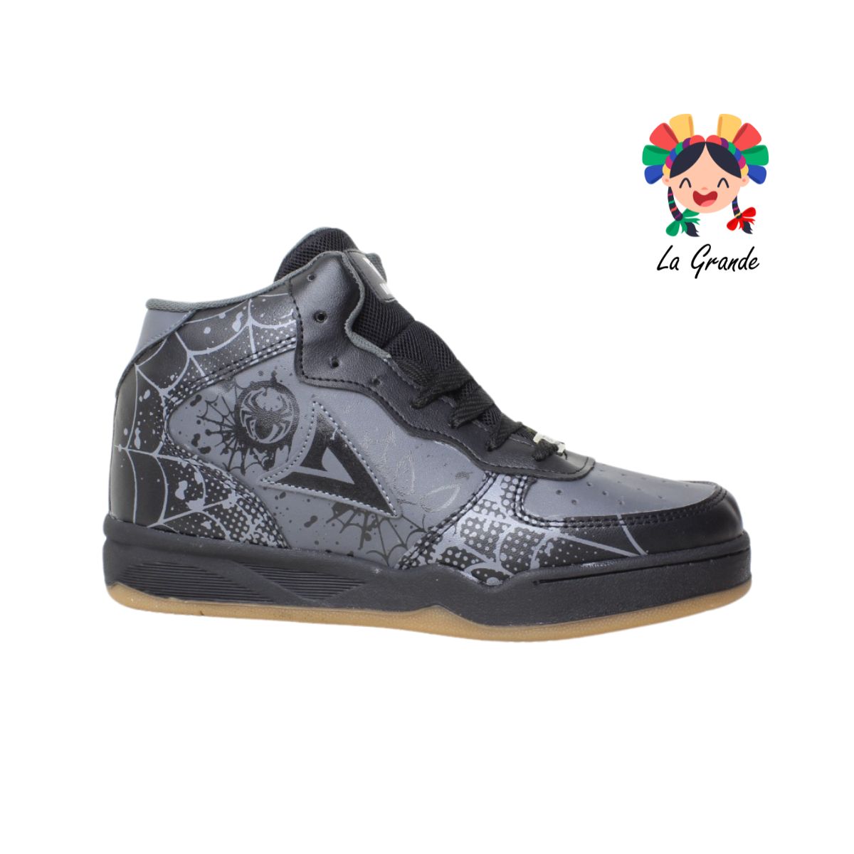 585 VANPI Negro Gris Tenis Casual para Joven, Dama y Caballero