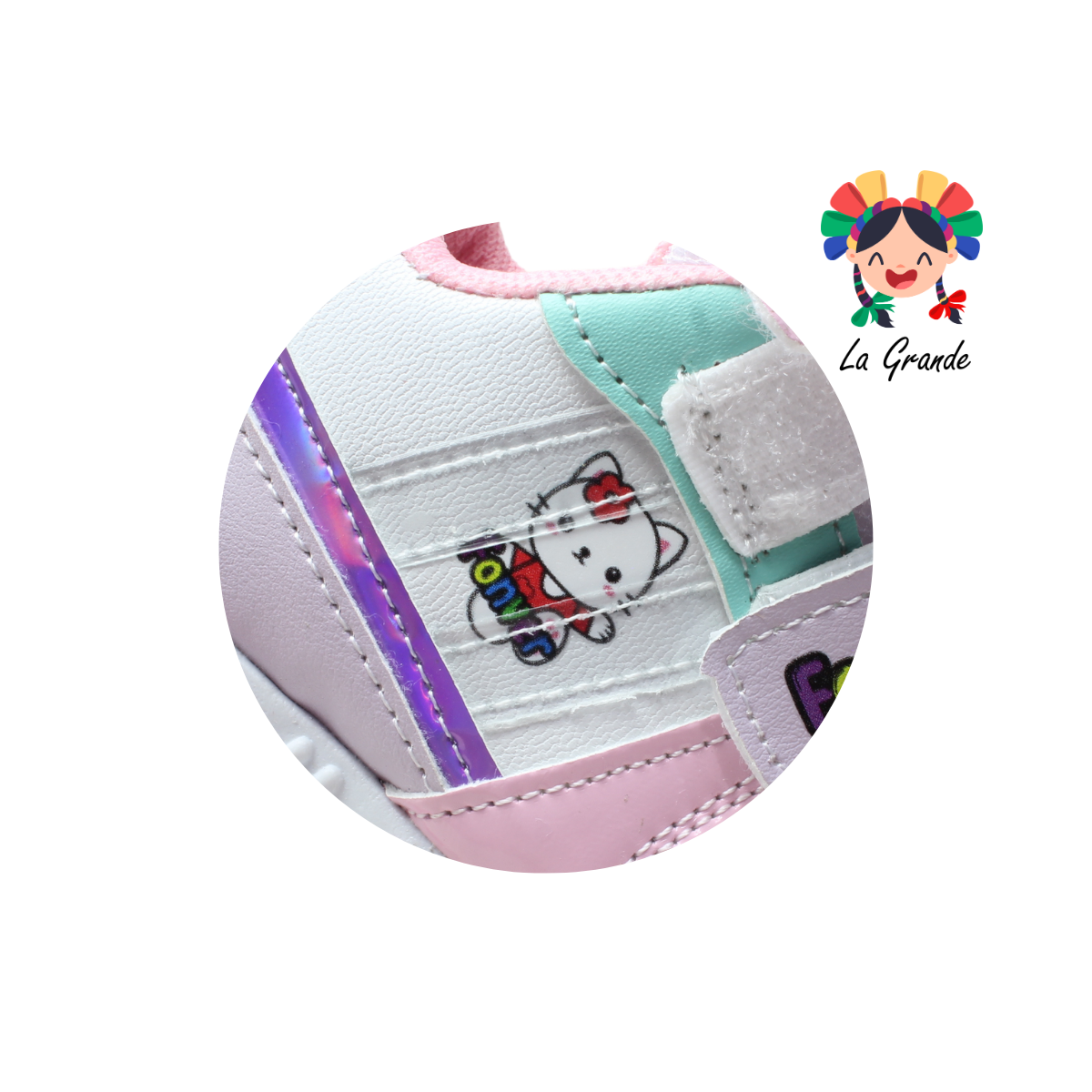 590 Gata FON-VER Blanco Rosa Tenis Casual para Bebé