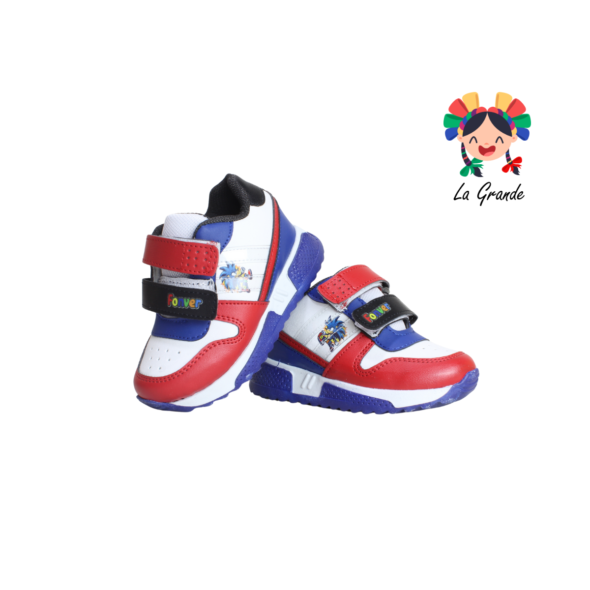 590 Soni FON-VER Blanco Rojo Tenis Casual Niño
