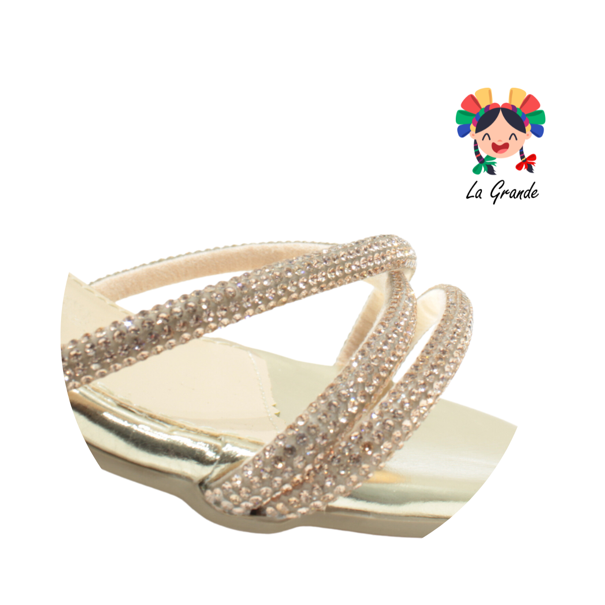 591001 TROPICANA Platina Charol Zapatilla para Niña y Dama