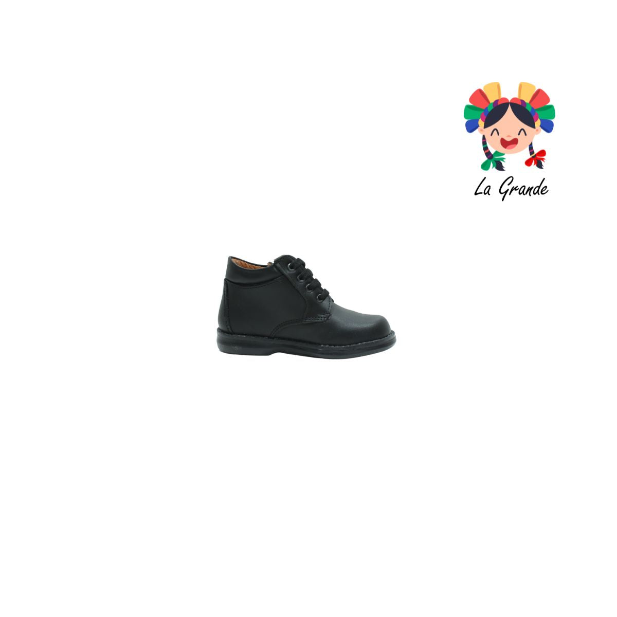5999 DOGI Negro Piel Zapato Escolar con Suela Antiderrapante para Niño