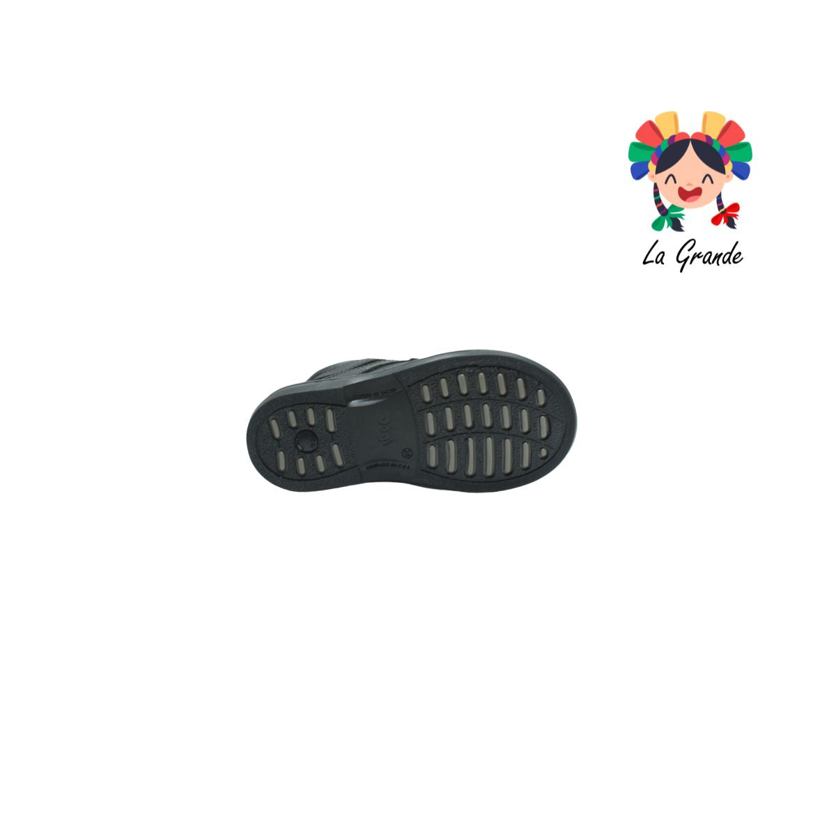5999 DOGI Negro Piel Zapato Escolar con Suela Antiderrapante para Niño