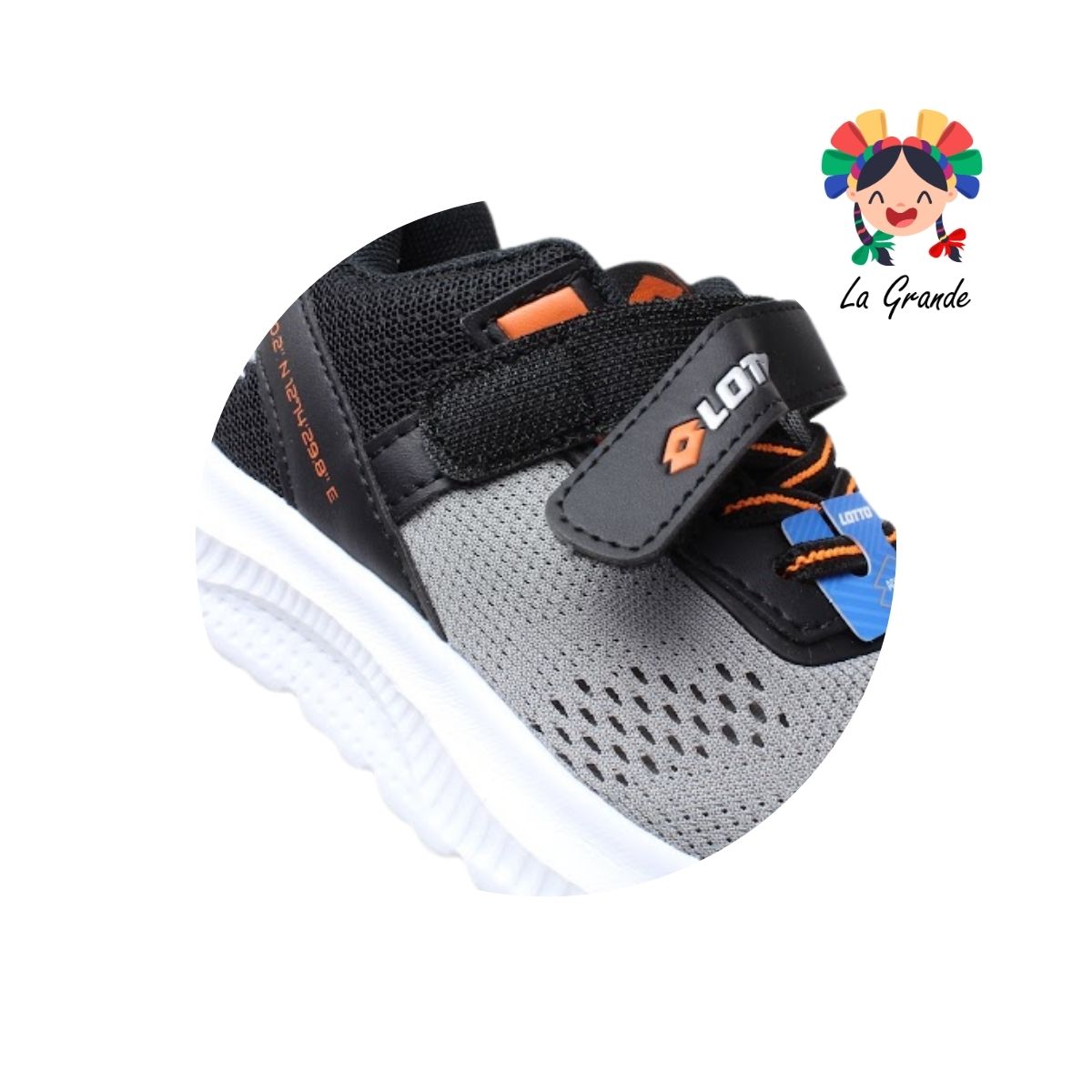 5H476013 LOTTO Black Grey Tenis Deportivo para Niña y Niño