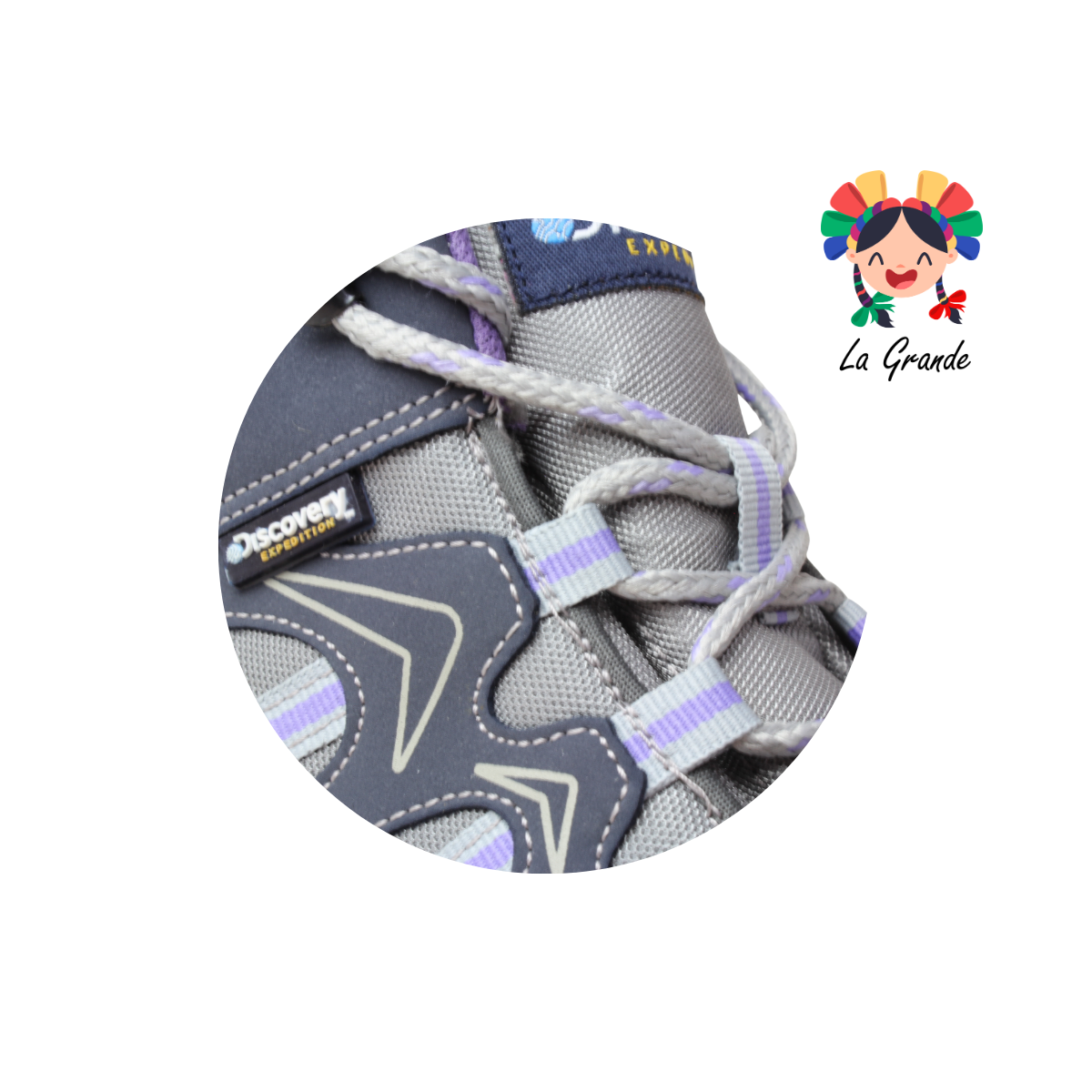 2505 DISCOVERY Gris Lila Textil Bota de Montaña para Dama