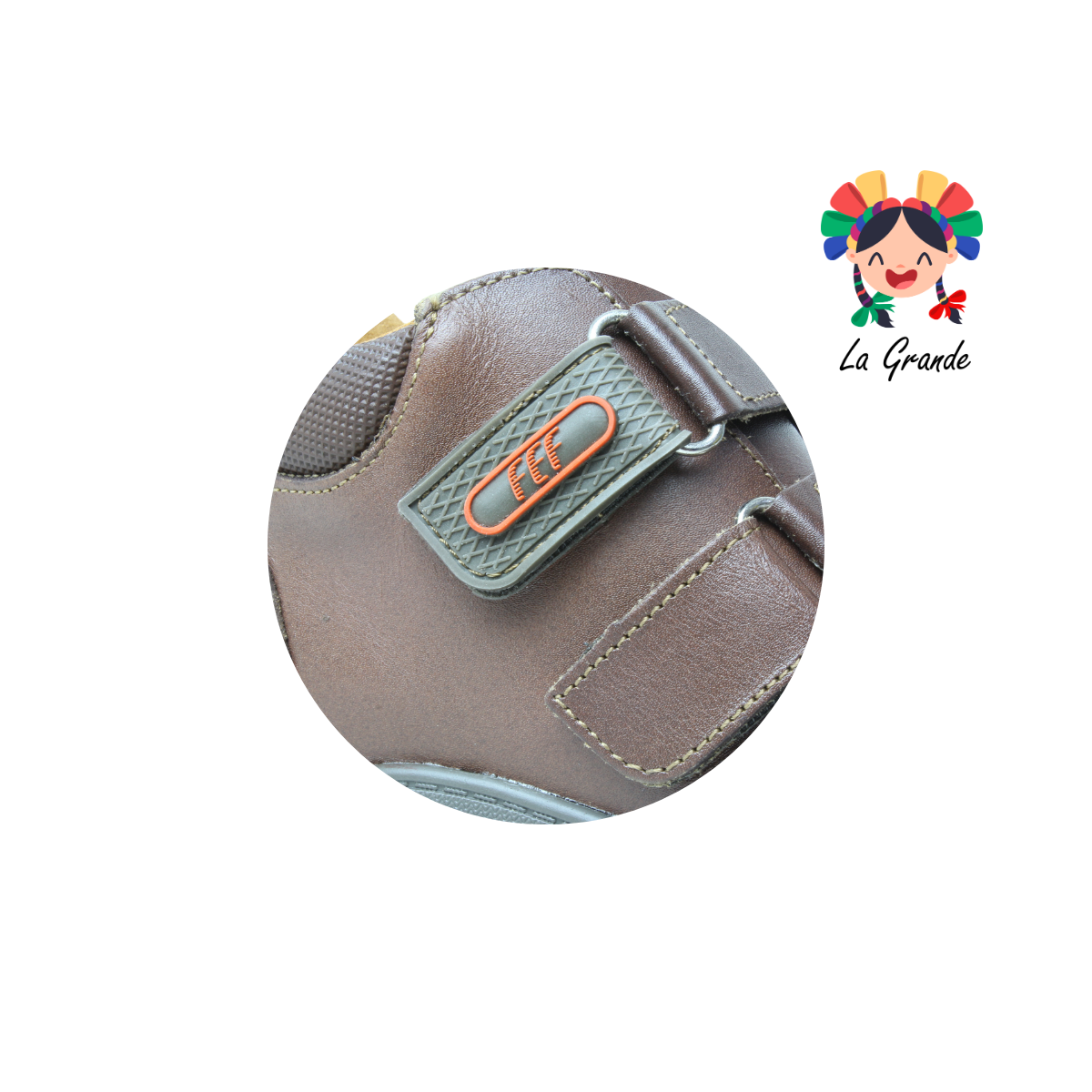 6004 FEF Café Piel Zapato Escolar para Joven