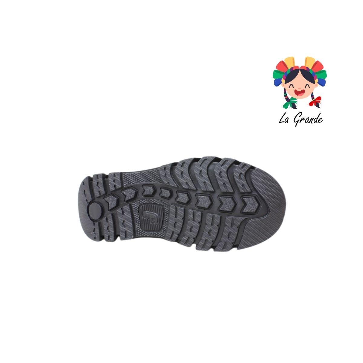 6008 FEF Negro Piel Zapato Escolar para Joven