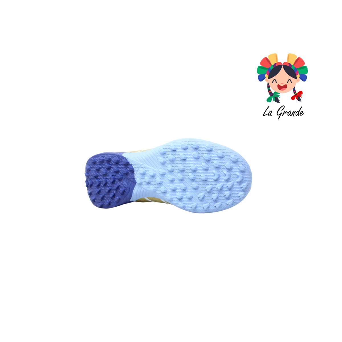 6010 HELL PANTHER Bco Cielo Oro Sint Tenis de Fútbol Rápido para Niña y Niño