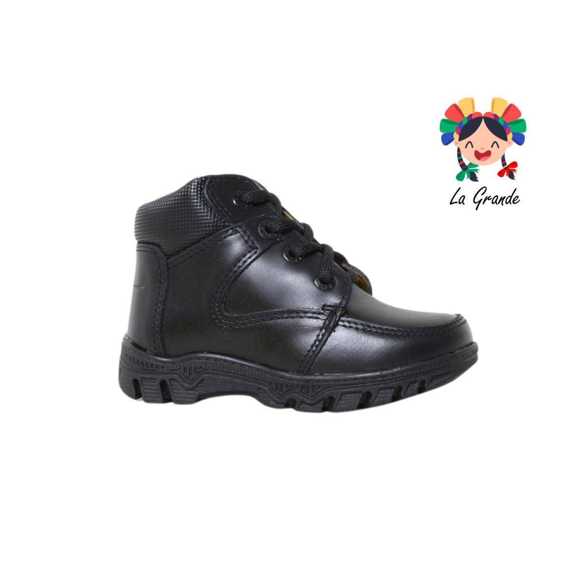 6038 FEF Negro Sintético Zapato Escolar para Niño