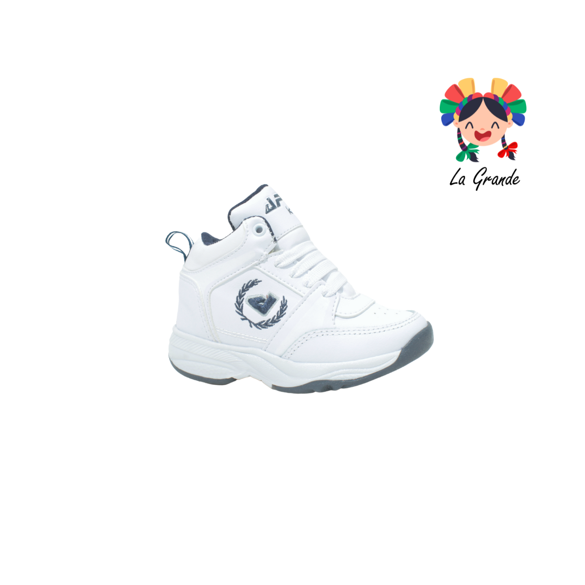 604 APT Blanco Marino Piel Tenis Escolar para Niña y Niño