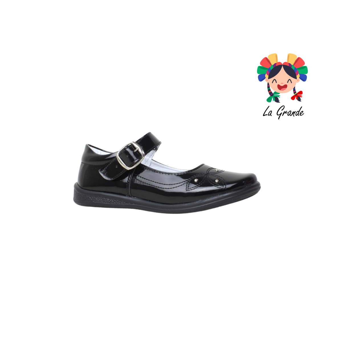 608 DULCE CEREZA Negro Charol Zapato Escolar para Niña y Dama