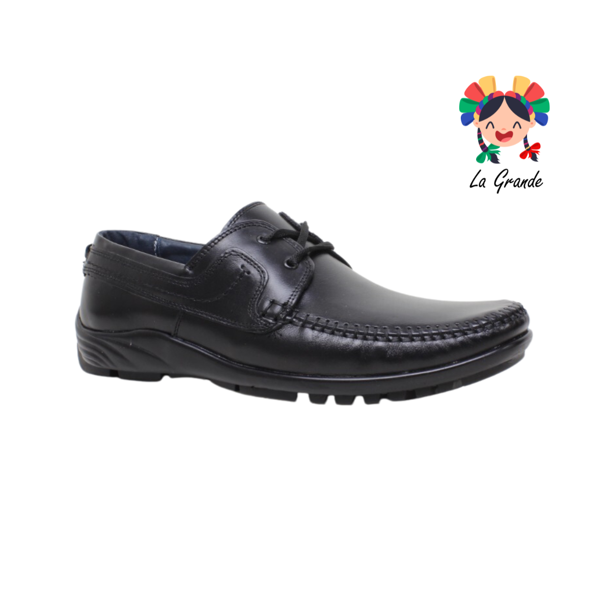 613 PARRANDAS Negro Piel Zapato Casual para Caballero