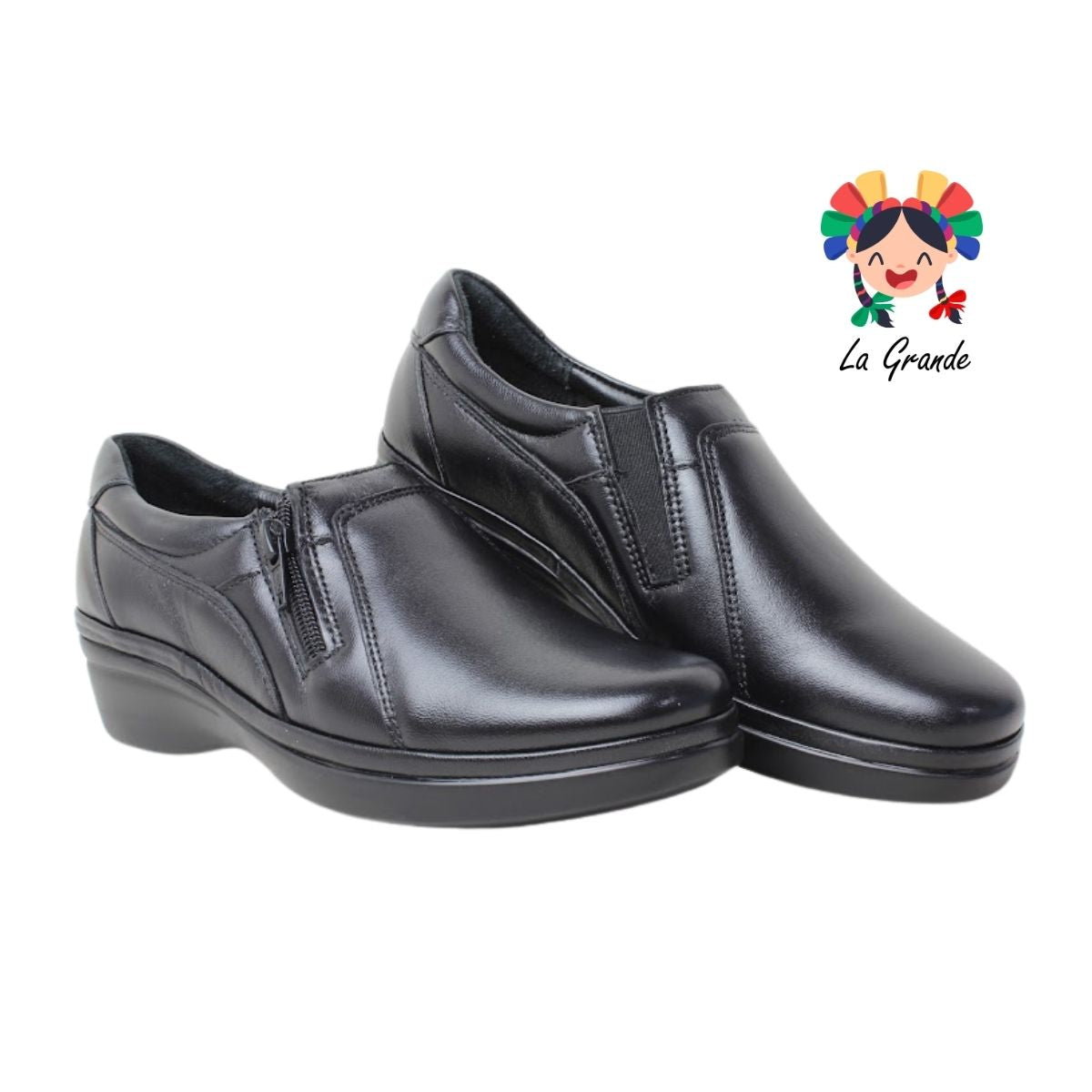 6216 PAZSTOR Negro Borrego Piel Zapato Casual para Dama