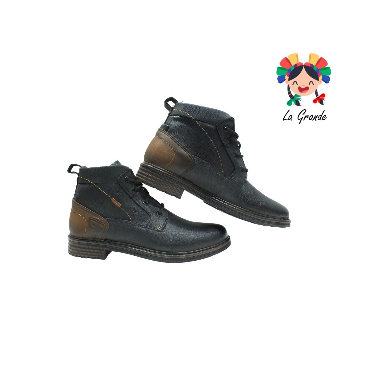 6220 CUSTOM Negro Cogñac Bota Casual para Joven
