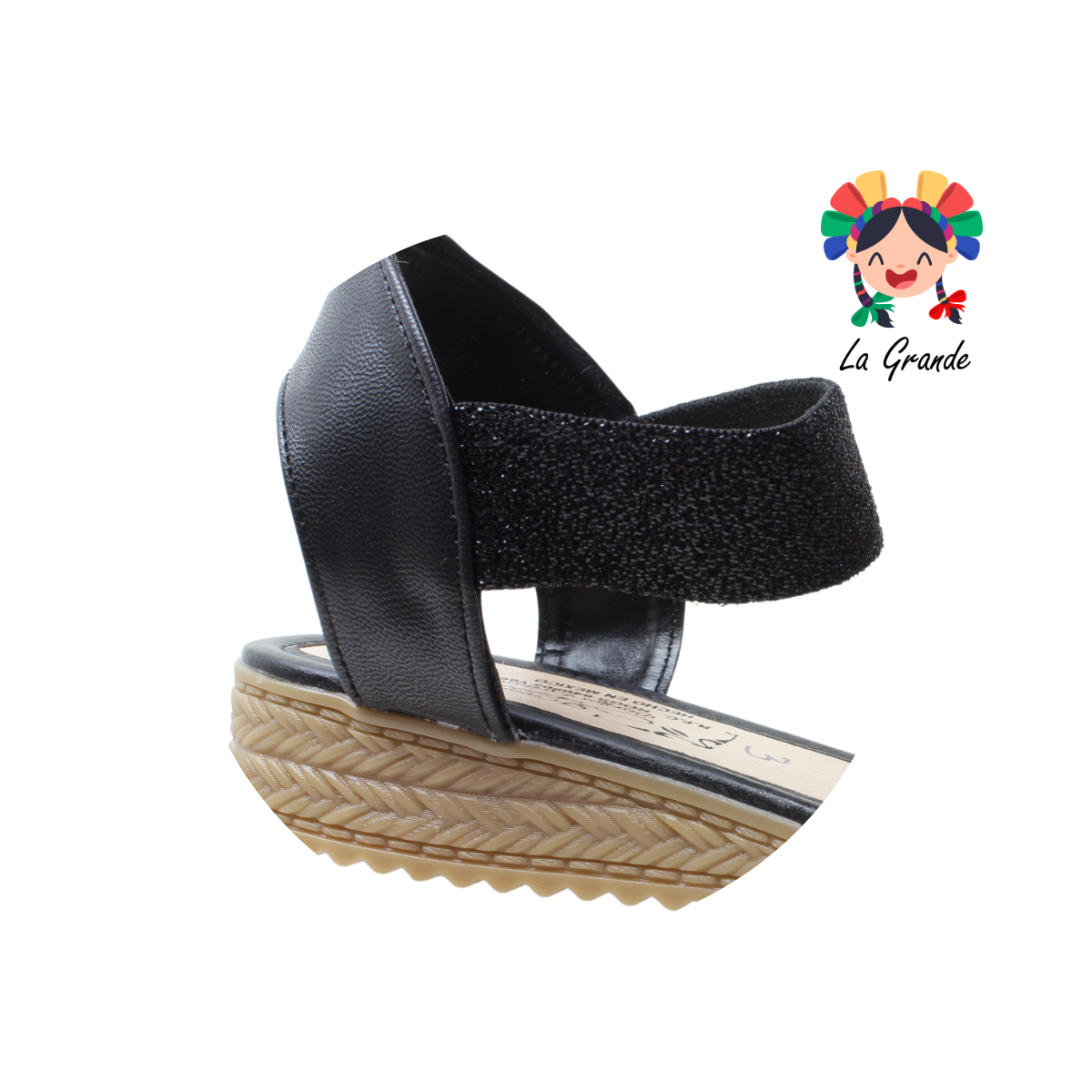 622 JAZMIN Negro Sintético Sandalia Casual para Dama