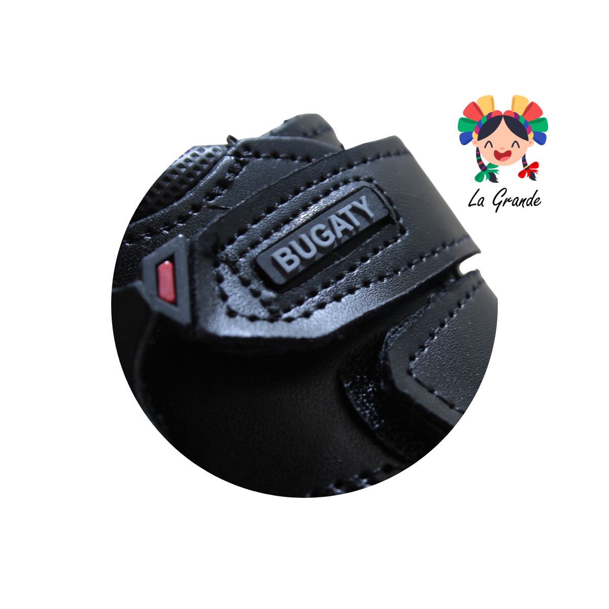 8014 BUGATY SHOES Negro Piel Zapato Escolar para Niño