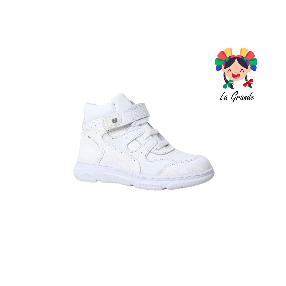 6323 DOGI Blanco Piel Tenis Escolar para Niña, Niño, Dama y Joven