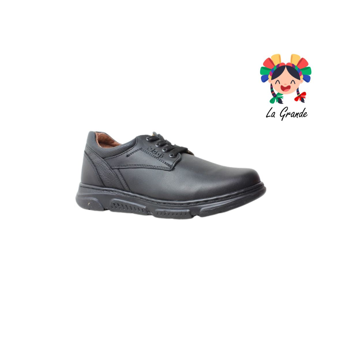 6333 DOGI Negro Piel Zapato Escolar para Niño y Joven