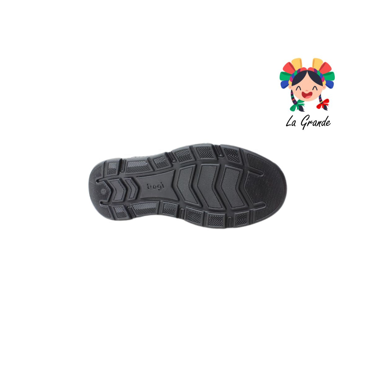 6333 DOGI Negro Piel Zapato Escolar para Niño y Joven