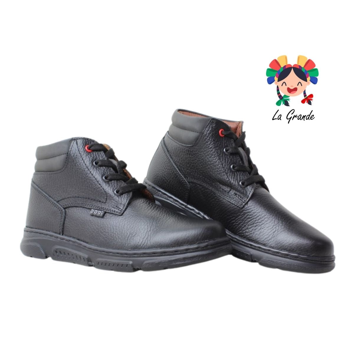6342 DOGI Negro Piel Zapato Escolar para Niño y Joven