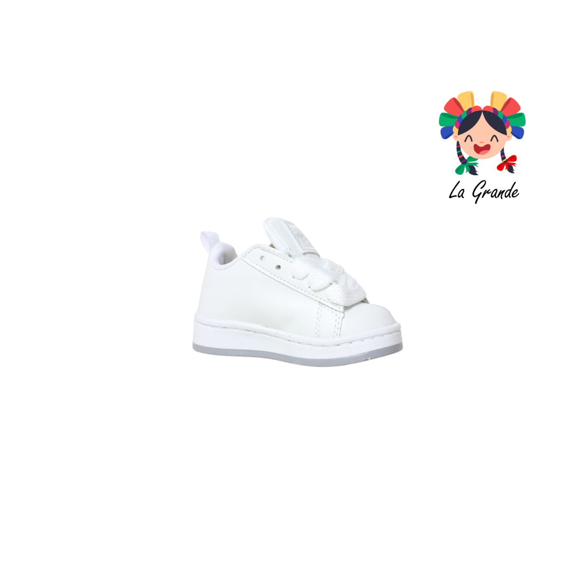 635 PICHUS Blanco Plata Sintético Tenis Casual para Bebé
