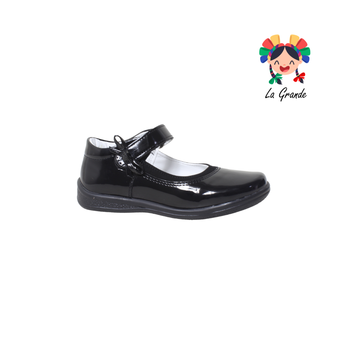638 DULCE CEREZA Negro Charol Zapato Escolar para Niña