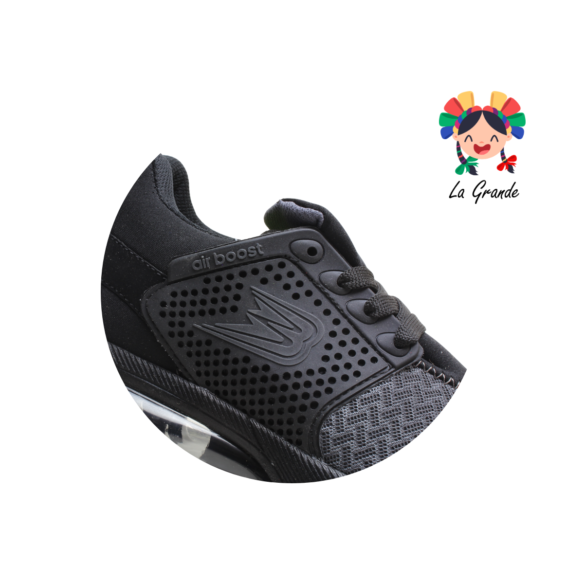 641 BOOST Negro Acero Tenis Deportivo de Válvula para Dama y Joven