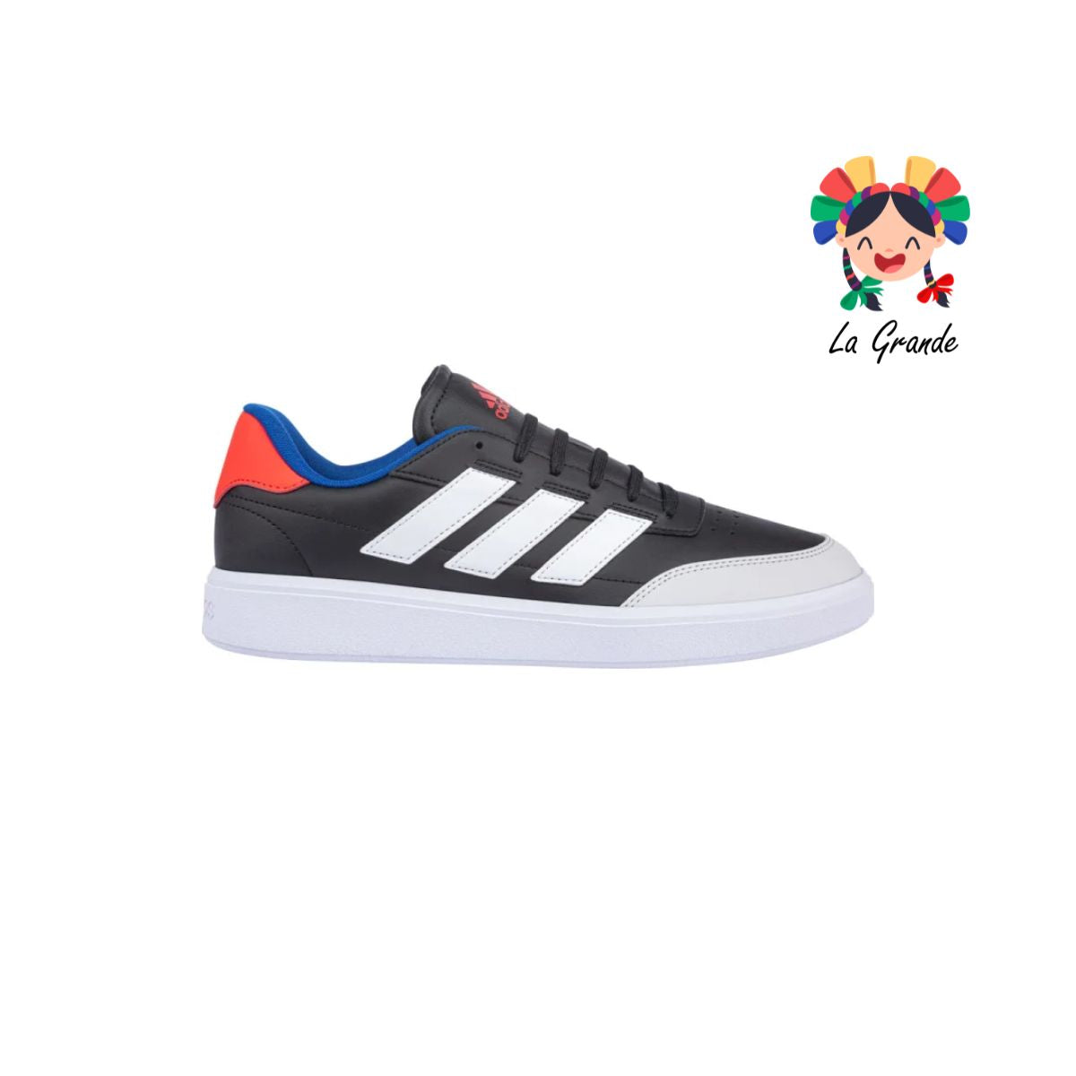 6534 ADIDAS Negro Bco Rojo Tenis Casual Importado Original para Caballero