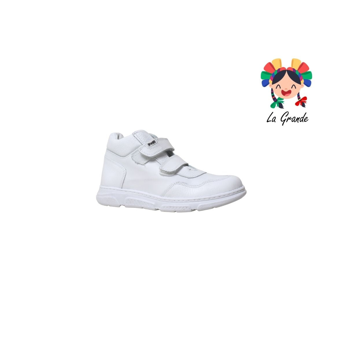 6335 DOGI Blanco Piel Tenis Escolar para Niña, Niño, Dama y Joven