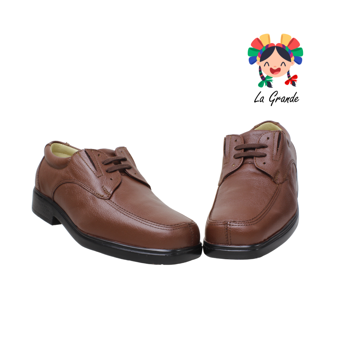 6607 BIO SHOES Café Piel Zapato Confort para Caballero