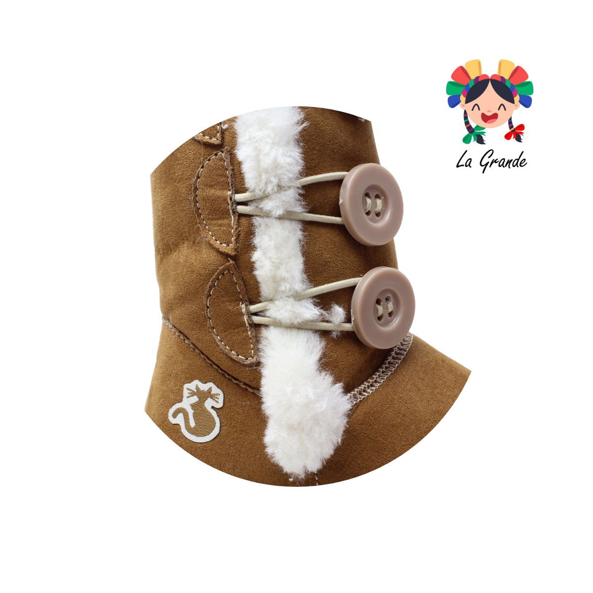 679 SHADOW Camel Textil Bota Casual con Botones para Niña