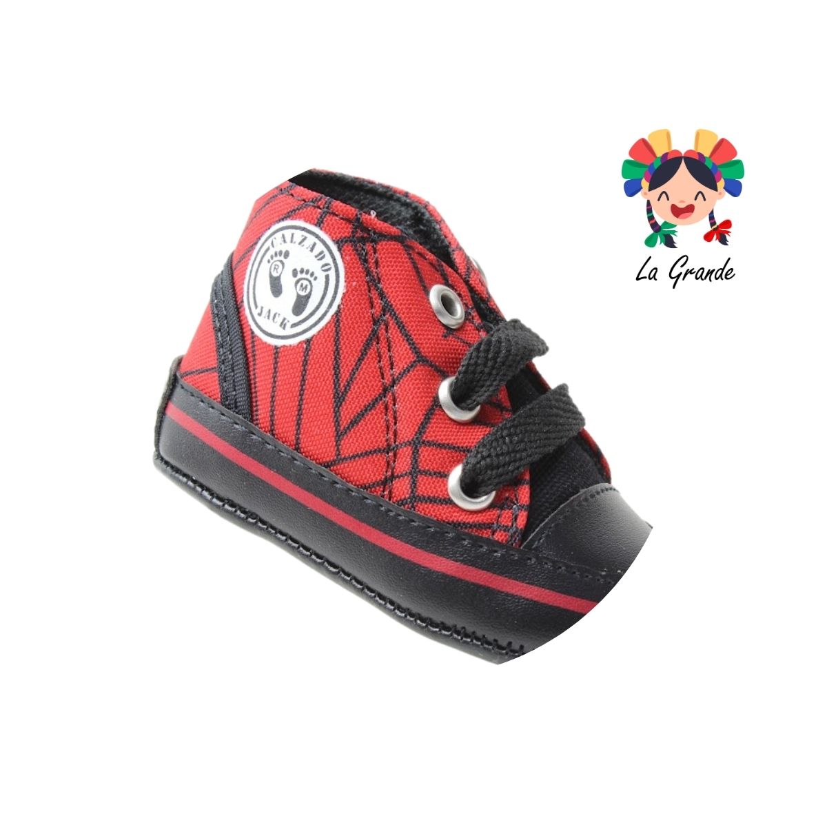 684 JACK Spider Rojo Textil Tenis Casual para Bebé