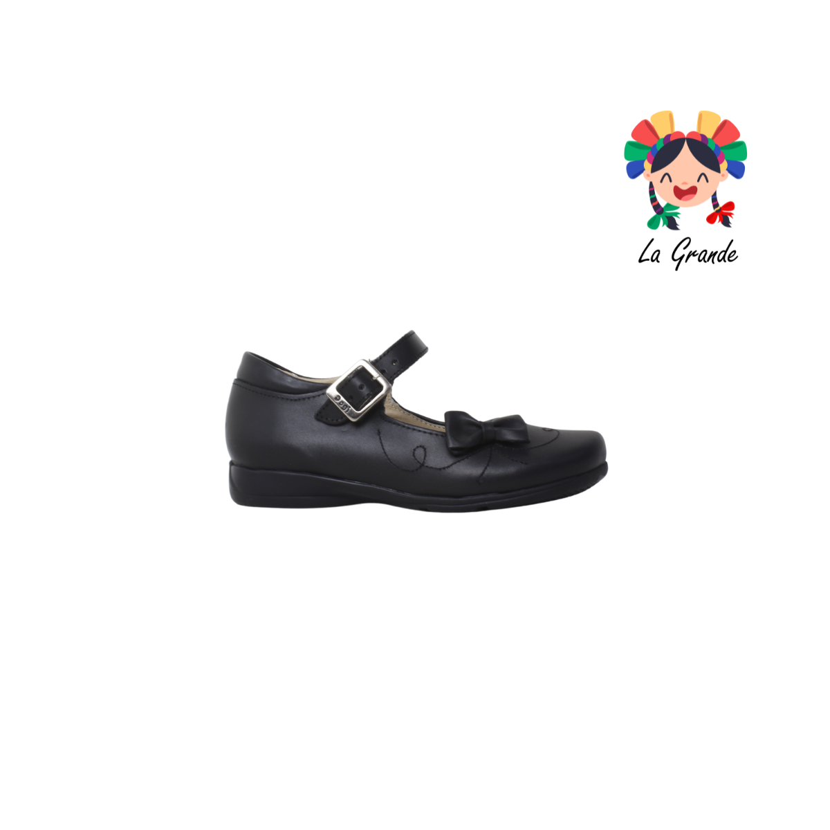 693 DOGI Negro Piel Zapato Escolar para Niña y Dama
