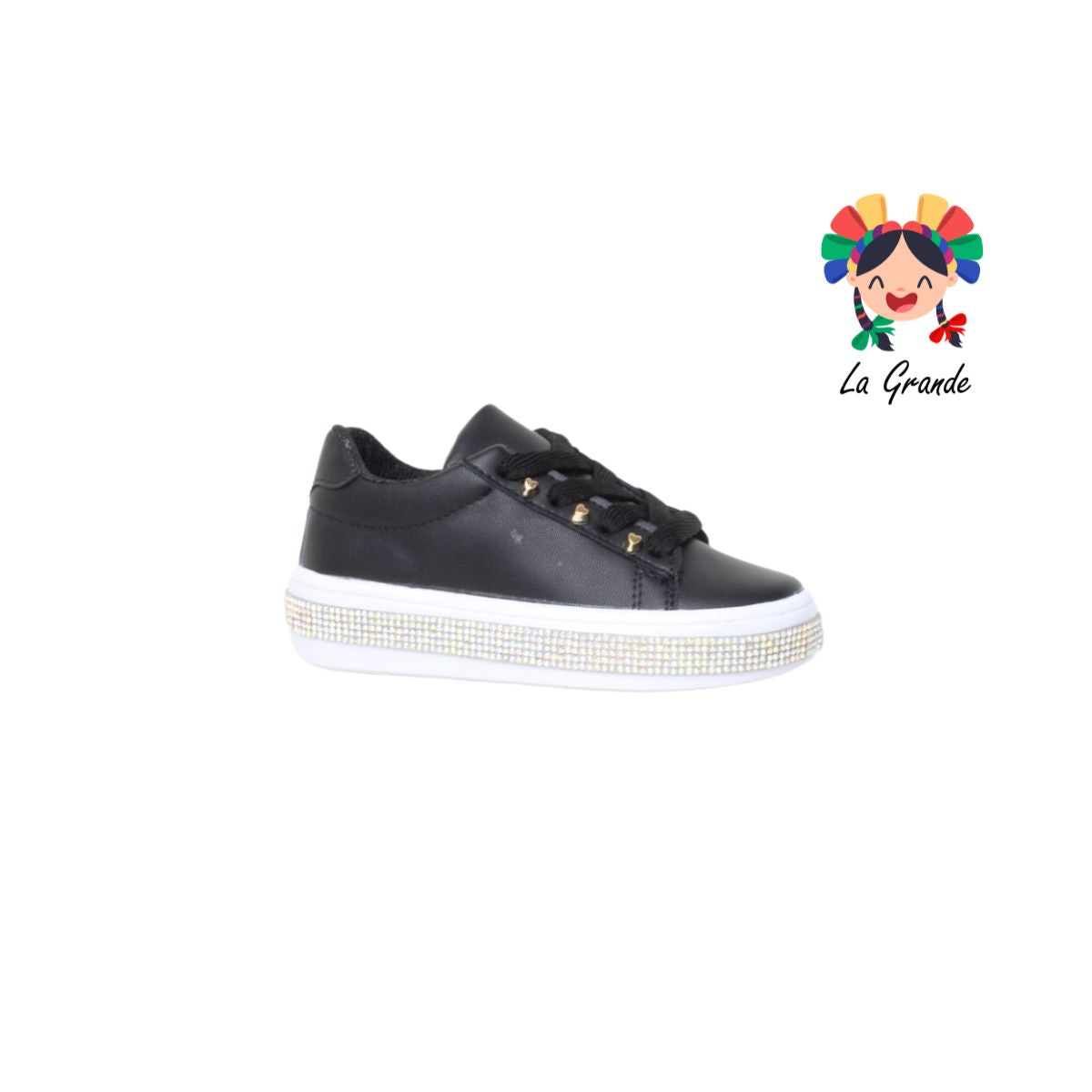 7000 PAOLA RAMIREZ Negro Sint Tenis Casual para Niña y Niño