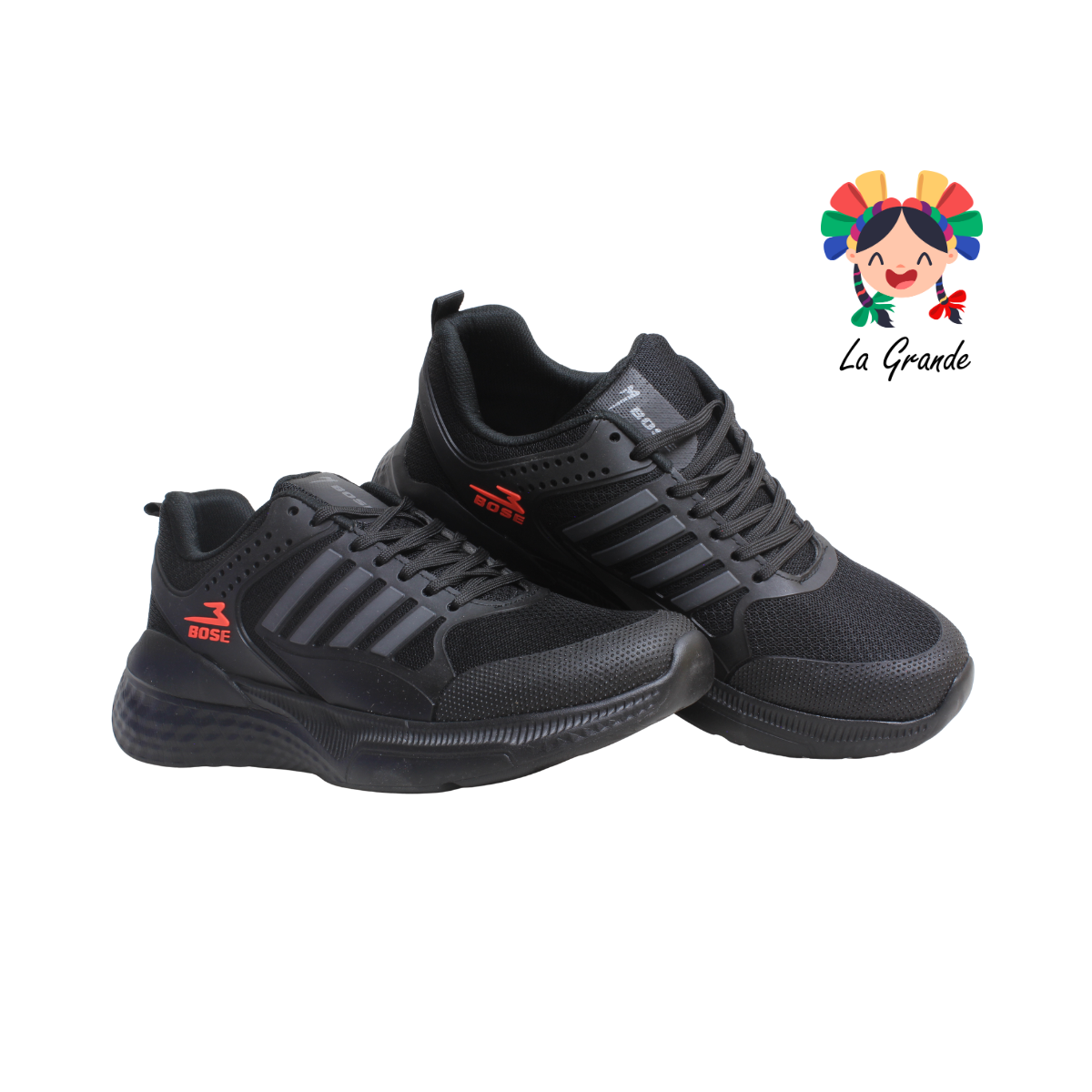 700 BOSE Negro Negro Tenis Deportivo para Caballero