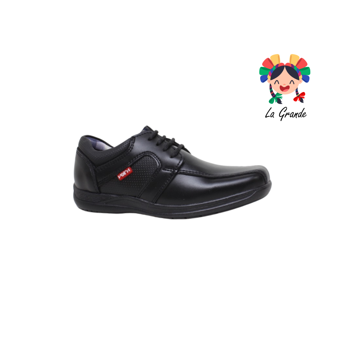 701 VELRA Negro Sint Zapato Escolar para Niño, Joven y Caballero